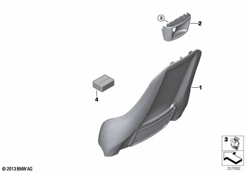 Abrazadera para BMW Serie 5 F07, F10, F11, F06, F12, F13, F01N, F02N (OEM 07147269565). Original BMW.