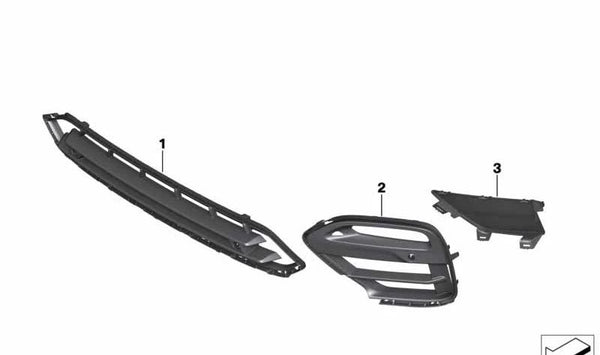 Rejilla lateral abierta derecha con PDC para BMW X4 G02 (OEM 51117463832). Original BMW.