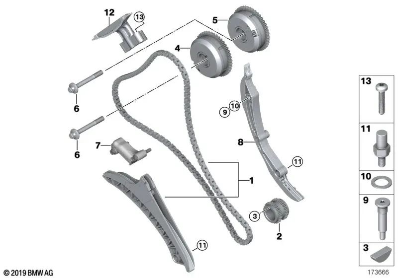 Gleitschiene para BMW F07, F10, F11, F12, F13, F01, F02, F04, E70, E71, E72 (OEM 11317565242). Original BMW.