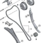 Verteilungskette mit OEM -Tensorführung 11317567500 für BMW F07, F10, F11, F13, F13, F01, F02, F04, E70, E71, E72. Original BMW.