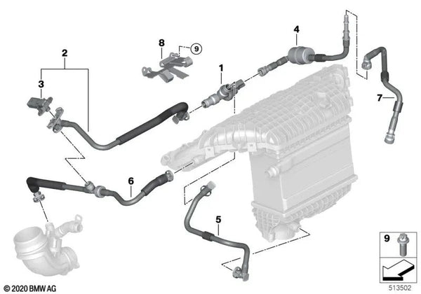 Bomba de chorro de succión para BMW Serie 3 G20N, G21N, Serie 4 G26, X3 F97, F97N, X4 F98, F98N (OEM 13908088661). Original BMW.