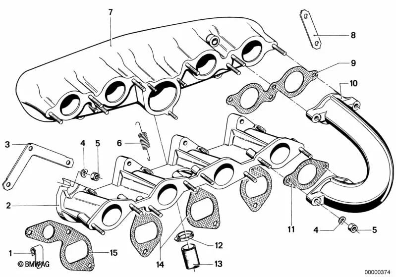 Junta sin amianto para BMW Serie 3 E21, Serie 5 E12 (OEM 11619065677). Original BMW