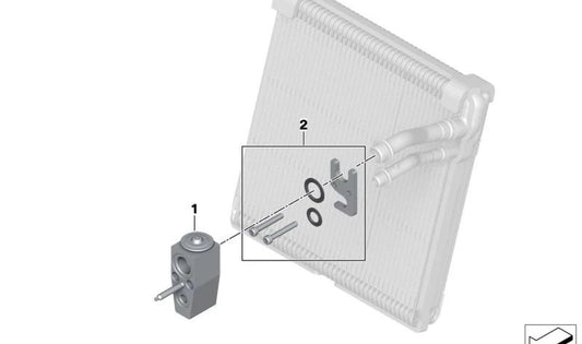 Expansion Valve for BMW F70, U06, U11, U12, U10, MINI F65, F66, U25 (OEM 64115A06B45). Original BMW