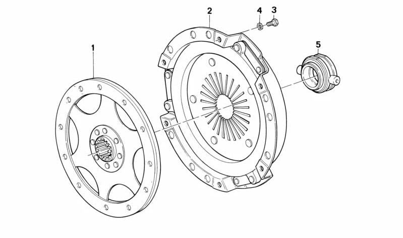 Disco de embrague OEM 21211451512 para BMW (Modelos compatibles: E12, E21, E23, E24, E28, E30, E32, E34). Original BMW.