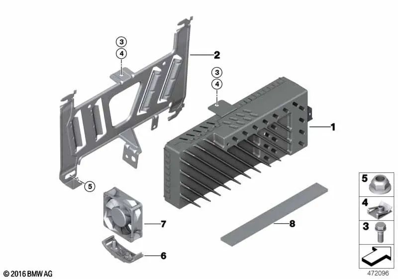 Top-Hifi-System-Verstärker für BMW 3er F30, F31, F34, F80, 4er F32, F33, F36, F82, F83 (OEM 65125A41CC4). Original BMW.