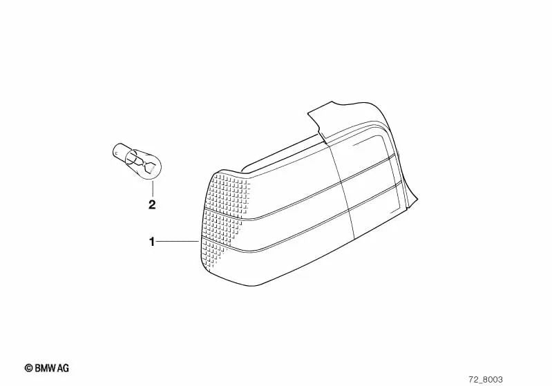 Lámpara de larga duración amarilla para BMW E81, E82, E87N, E88, F40, F22, F23, F87, E36, E92, E93, E34, E60, E38, F48, F48N, F49, F39, F25 (OEM 63217176025). Original BMW.