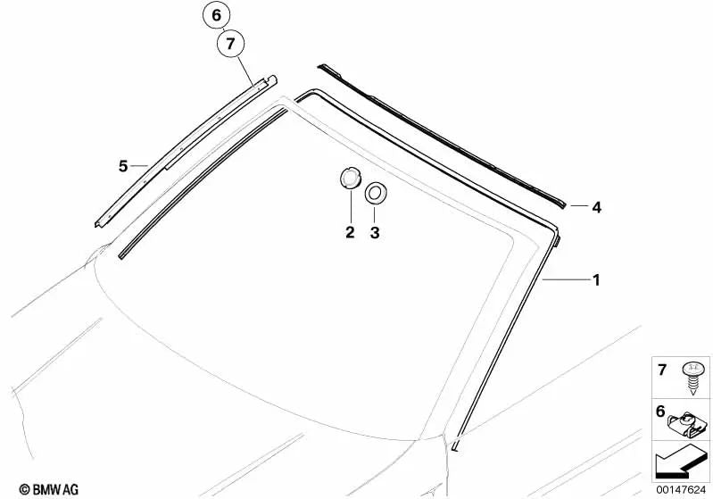 Left A-pillar trim for BMW 3 Series E46 (OEM 51717894359). Original BMW