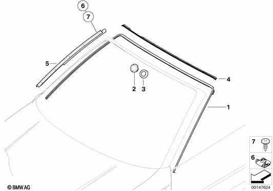 Linke A-Säulenverkleidung für BMW 3er E46 (OEM 51717894359). Original BMW