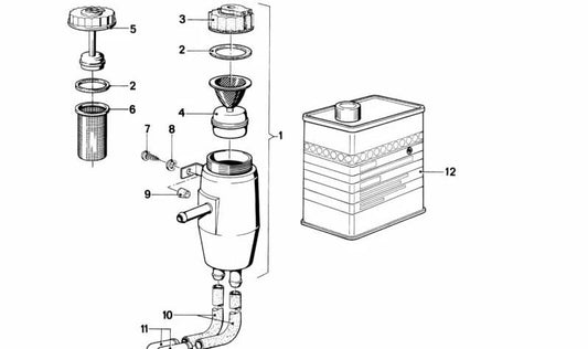 Vaso de expansión para BMW E23 (OEM 34321152760). Original BMW