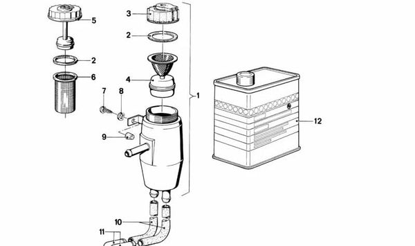Vaso de expansión para BMW E23 (OEM 34321152760). Original BMW