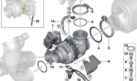 Suporte para BMW E90N, E91N, E92, E93, F30, F31, F34, G20, G21, F32, F33, F36, F07, F10, F11, G30, G31, G32, F01, F02, G11, G12, F25, G01, F26, G02, E70N, F15, G05, E71, F16, G06, G07 (OEM 11657799760). BMW originais.