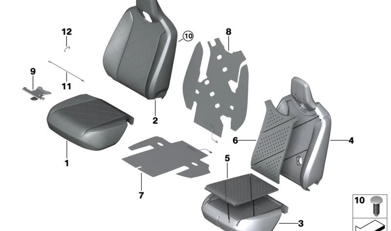 Coperchio di backup in Simile Left in pelle OEM 52105A04E81 per BMW I20. BMW originale.