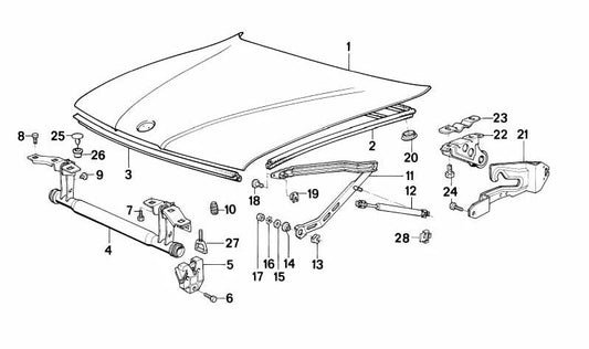 Tulle for BMW Series 7 E32 (OEM 51711938316). Genuine BMW