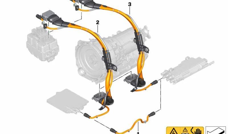 Cableado de alto voltaje OEM 61129866372 para BMW G30, G31. Original BMW.