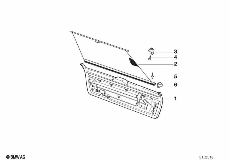 Hanging hook for BMW 5 Series E34 (OEM 51492267436). Genuine BMW