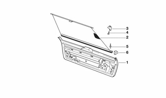 Rear tailgate lower trim for BMW 5 Series E34 (OEM 51492489619). Original BMW