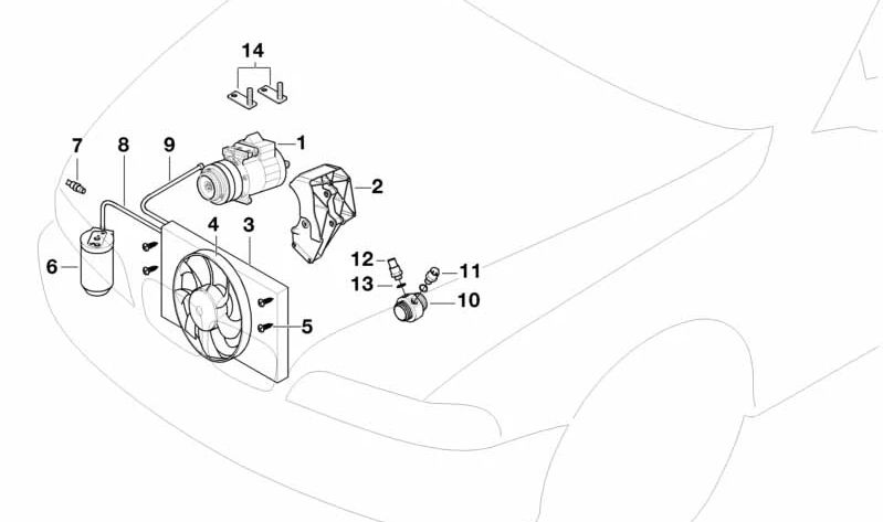 Interruptor de temperatura 108°C OEM 61319401973 para BMW E36, E39. Original BMW.