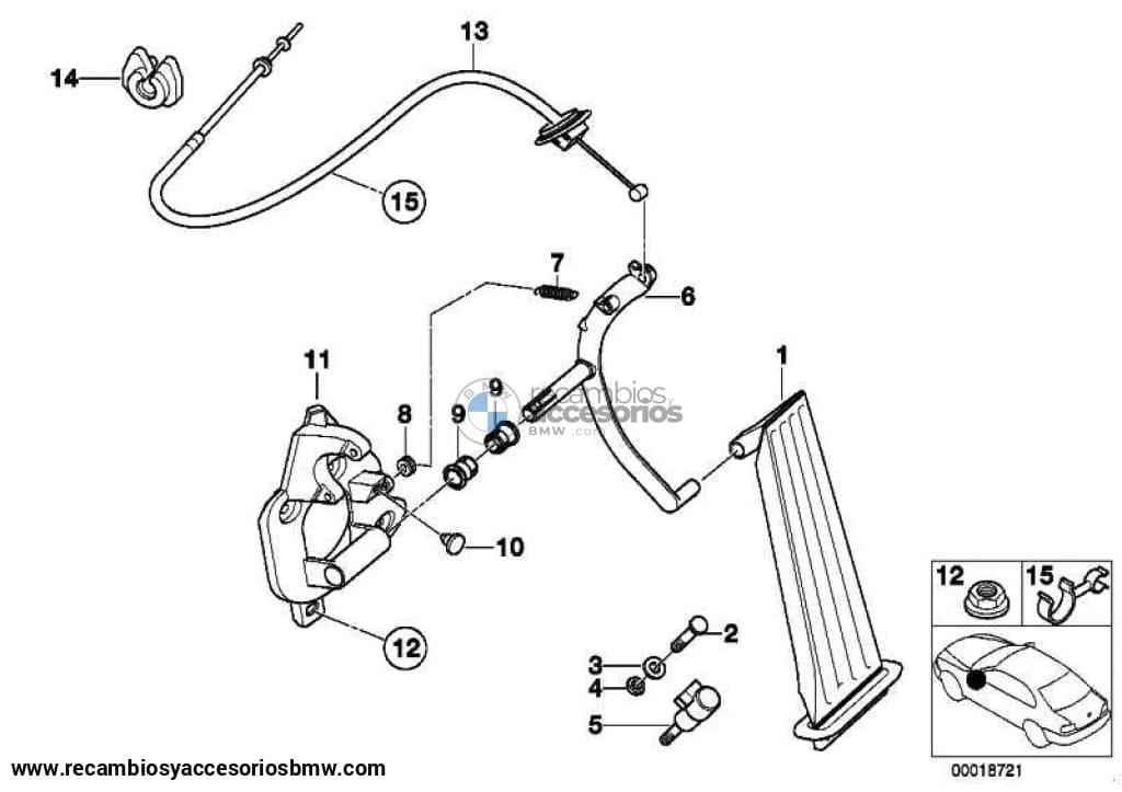 Cable Del Acelerador Para Bmw E46. Original Recambios