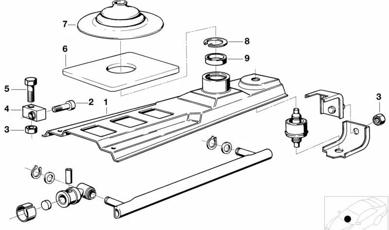 Soporte de Cojinete para BMW Serie 3 E21, E30, Serie 5 E12, E28, Serie 6 E24, Serie 7 E23 (OEM 25111208580). Original BMW