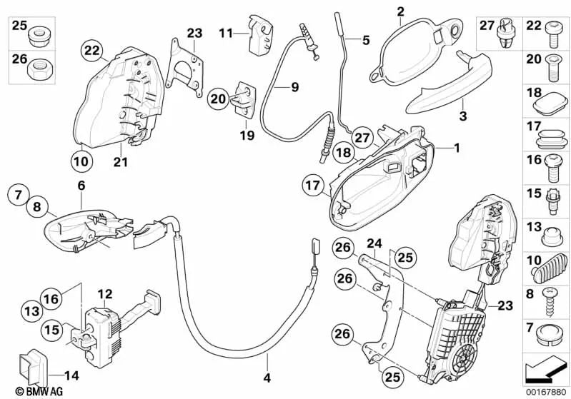 Soporte con Cerradura y Llave Derecha para BMW Serie 6 E63, E63N, E64, E64N (OEM 51217168948). Original BMW.