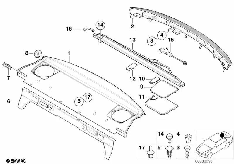 Child safety lock cover left for BMW E46 (OEM 51468243667). Original BMW