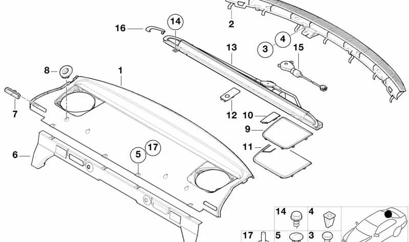 Cubierta embellecedora de salida del cinturón de seguridad OEM 51468226505 para BMW Serie 3 (E46). Original BMW.