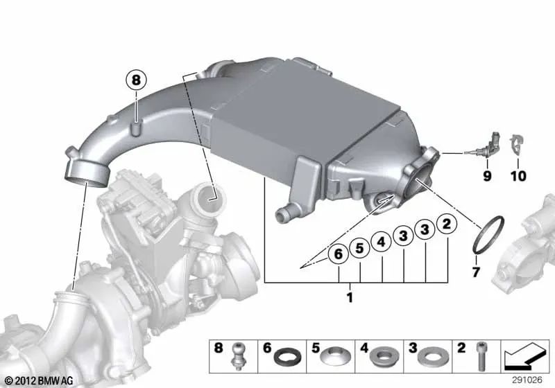 Aseguramiento contra la torsión para BMW Serie 3 E90, E90N, E91, E91N, E92, E92N, E93 Serie 5 E60, E60N, E61, E61N, F10, F10N, F11, F11N Serie 6 E63N, E64N Serie 7 E65, E66, F01N, F02N X5 E70N, F15 X6 E71, F16 (OEM 11617807095). Original BMW