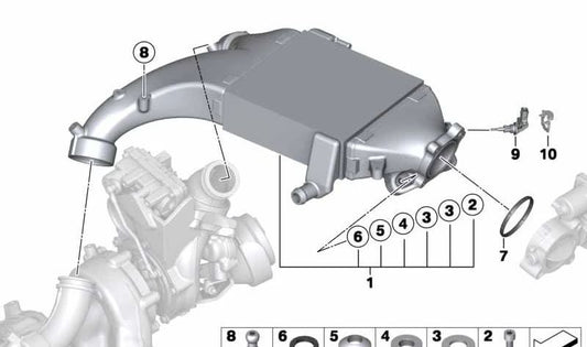 Kissen für BMW 5er F10, F11, 7er F01N, F02N, X5 E70N, F15, X6 E71, F16 (OEM 11658517271). Original BMW