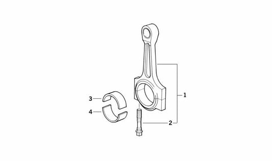 Cojinete de bancada rojo OEM 11241715702 para BMW E34, E39, E32, E38, E31, E53. Original BMW.