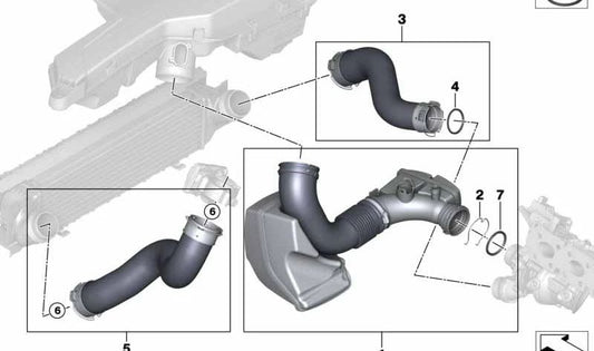 Tube d'admission à l'air avec résonateur OEM 13718601680 pour BMW F20, F21, F22, F23, F30, F31, F32, F36. BMW d'origine