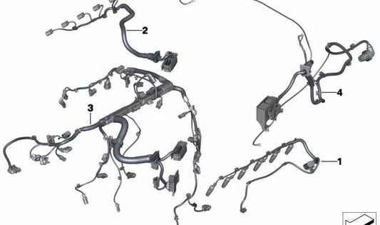 Cablaggio elettrico OEM 12518473166 per il cambio motore/BMW (F30, F31, F34, F32, F33, F36). BMW originale.