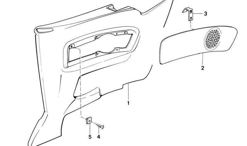 Revestimiento lateral plástico trasero izquierdo para BMW Serie 3 E30 (OEM 51431942675). Original BMW