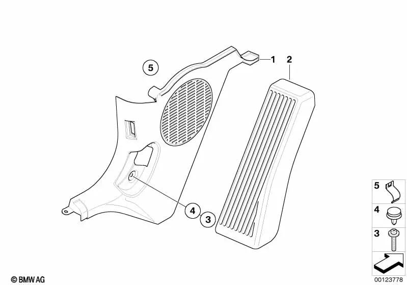 Revestimiento lateral delantero derecho para BMW Z4 E85, E86 (OEM 51437031372). Original BMW