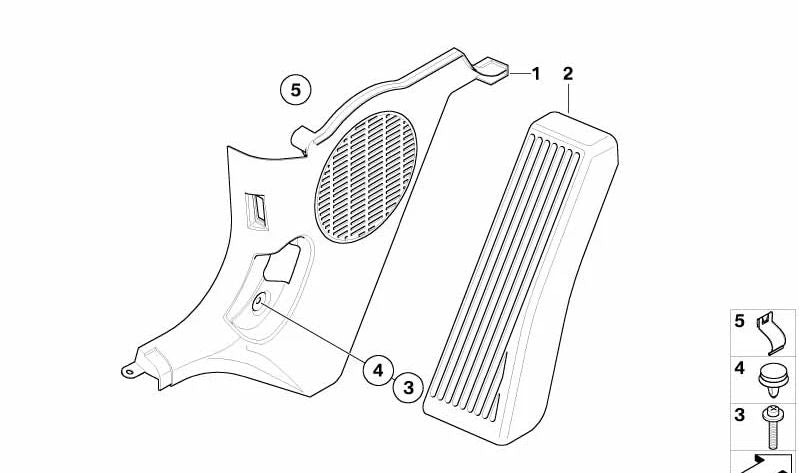 Panel lateral delantero izquierdo OEM 51437055545 para BMW E85, E86. Original BMW.