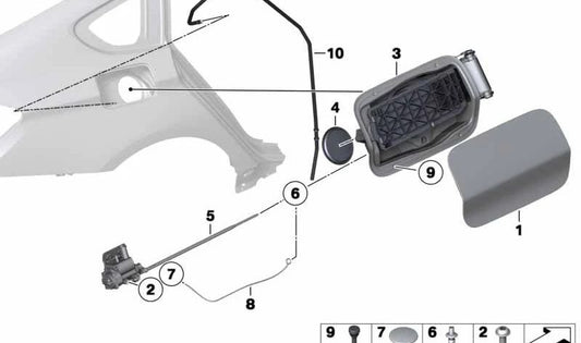 Tubo de Drenaje de Cacerola para BMW Serie 5 F07, F07N (OEM 51177328342). Original BMW