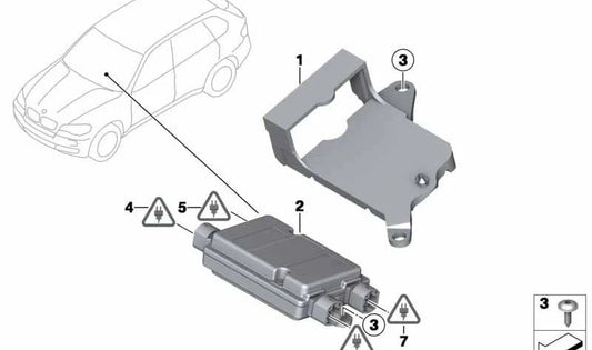 Soporte Hub USB OEM 84109134266 para BMW E70, E71, E72. Original BMW.