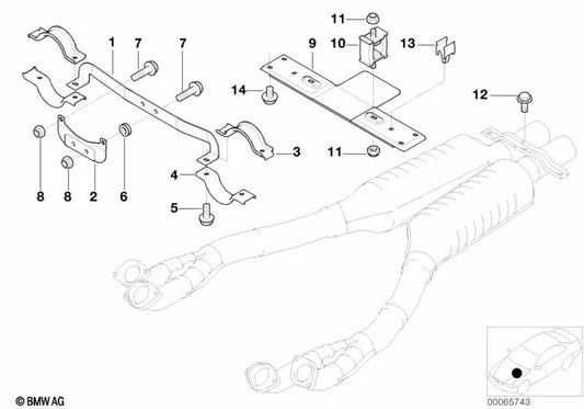 Pipe clamp for BMW Z8 E52 (OEM 18307831025). Original BMW