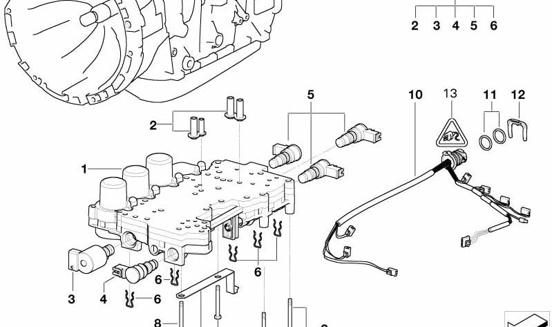 Carcasa de conector para BMW Serie 3 E46, Serie 5 E39, X3 E83, X5 E53 (OEM 12521433183). Original BMW