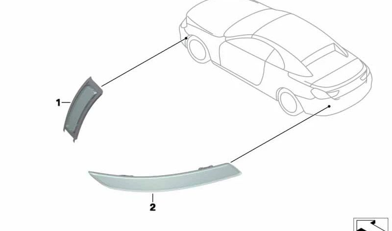 Réflecteur arrière gauche pour BMW F06, F12, F13 (OEM 63147844023). BMW d'origine