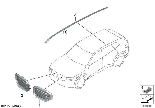 Moldura de techo izquierda para BMW XM G09 (OEM 51139447357). Original BMW.