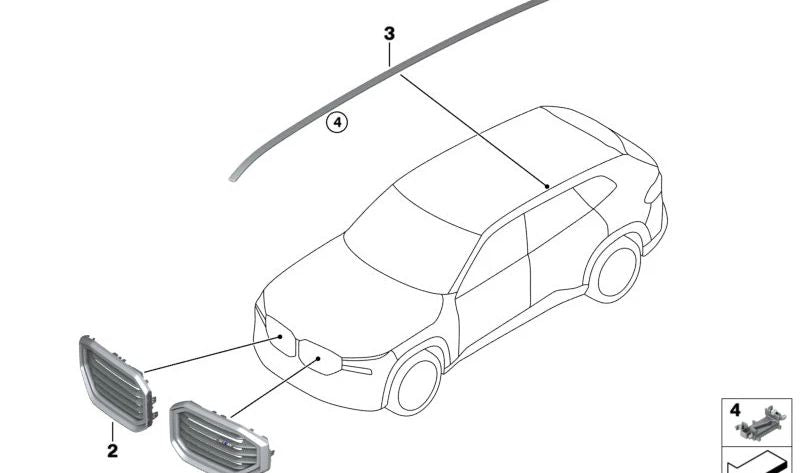 La parte anteriore sinistra incoraggia OM 51135A37967 per BMW G09. BMW originale.