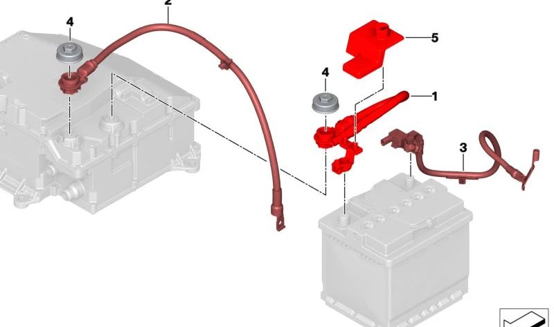 Cable de alimentación OEM 61125B33DE3 para BMW U11, U12, U10, U25. Original BMW.