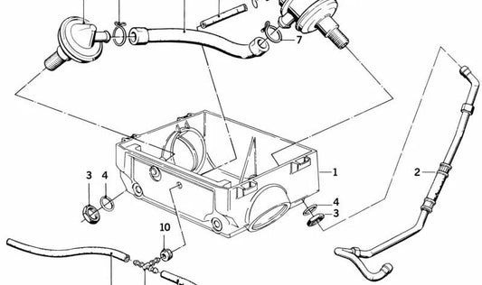 Tubo de vacío Negro para BMW E36 (OEM 11731337503). Original BMW