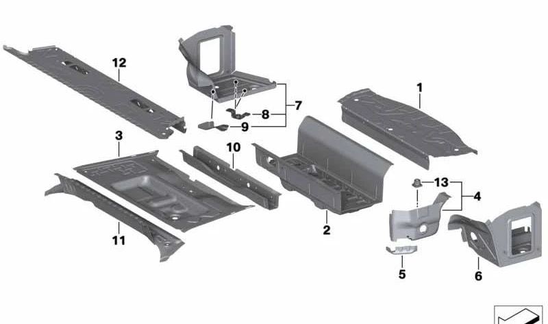 Fondo de maletero derecho OEM 41007470184 para BMW G29. Original BMW.