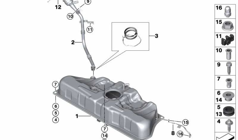 Tuerca de remache ciego cabeza avellanada para BMW I12, I15 (OEM 07147206553). Original BMW