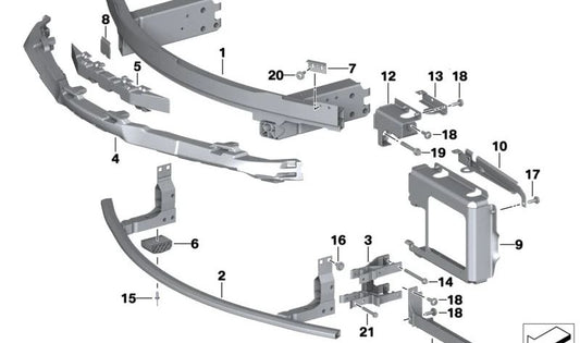 Soporte inferior derecho AMOEK para BMW Z4 G29 (OEM 51647491714). Original BMW