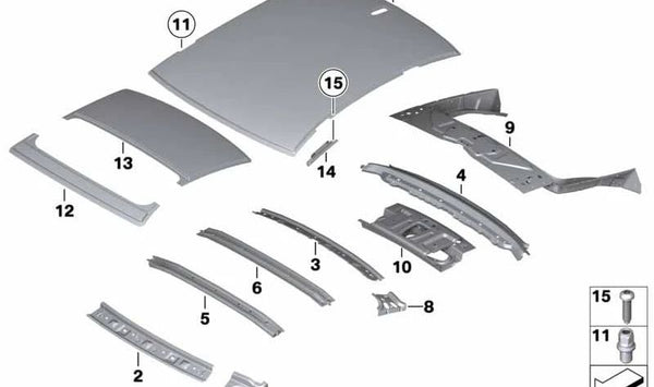 Techo exterior corredizo y basculante para BMW F02, F04 (OEM 41317204407). Original BMW