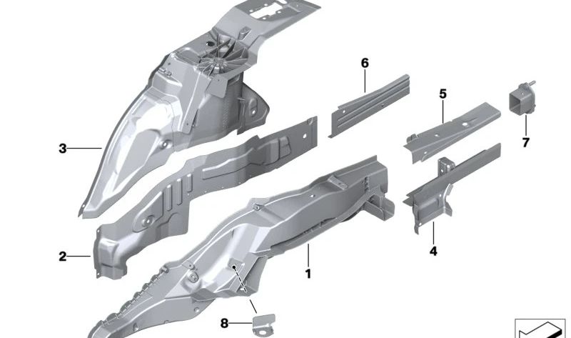 Soporte de paragolpes izquierdo OEM 41009630049 para BMW G42, G87, G20, G28, G80, G22, G23, G26, G82, G83, G38, G11, G12, G70, F91, F92, F93, G14, G15, G16, G29. Original BMW.