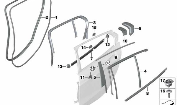 Embellecedor derecho del pilar C OEM 51137452404 para BMW Serie 1 F40. Original BMW