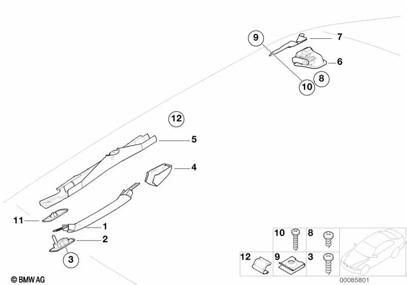 Percha para ropa para BMW Serie 3 E46 (OEM 51169150388). Original BMW.